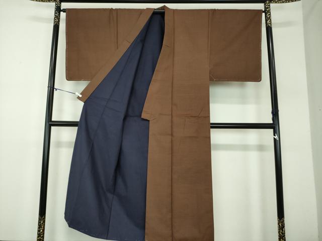 平和屋着物●男性　お召　横縞　正絹　逸品　DABD1409ps
