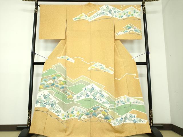 平和屋着物●訪問着　吉祥花文　金彩　正絹　逸品　DABD1410ps
