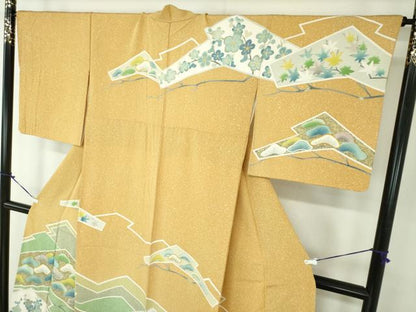 平和屋着物●訪問着　吉祥花文　金彩　正絹　逸品　DABD1410ps