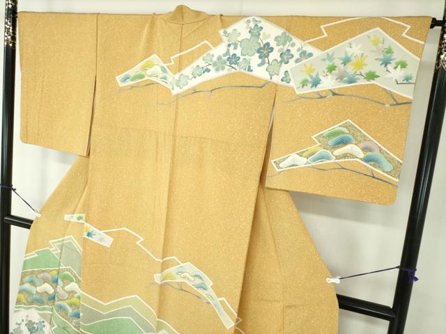 平和屋着物●訪問着　吉祥花文　金彩　正絹　逸品　DABD1410ps