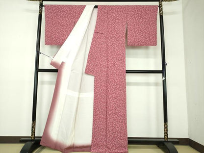 平和屋着物●上質な小紋　花唐草文　正絹　逸品　DABD1412ps