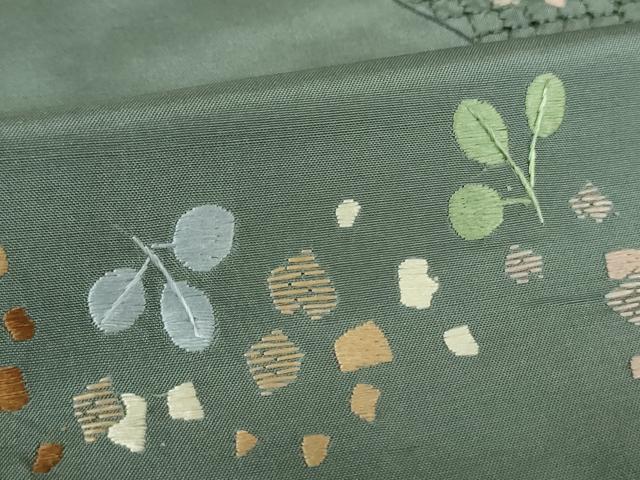 平和屋着物●中国三大刺繍　スワトウ刺繍　汕頭刺繍　総刺繍　訪問着　紬地　地紙花文　正絹　逸品　DABD1420ps