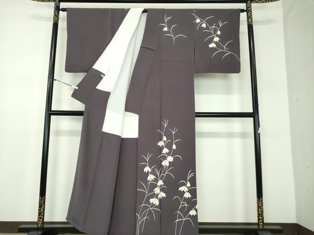 平和屋着物●本加賀友禅作家　藤村建雄　訪問着　草花文　正絹　逸品　DABD1425ps