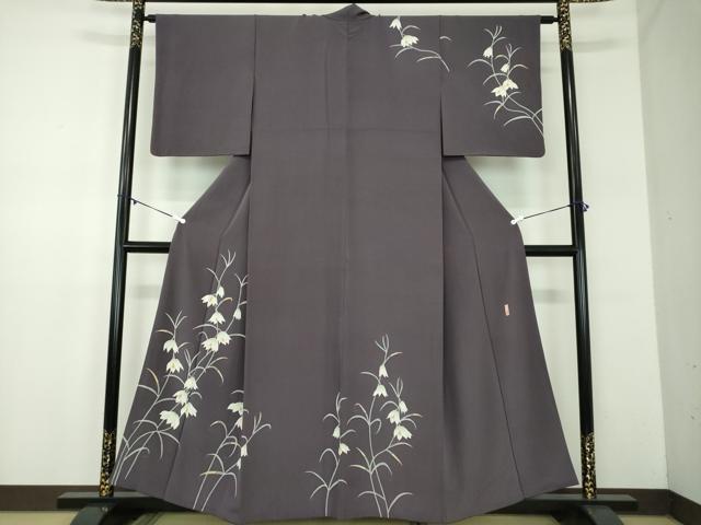 平和屋着物●本加賀友禅作家　藤村建雄　訪問着　草花文　正絹　逸品　DABD1425ps