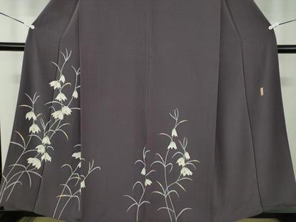平和屋着物●本加賀友禅作家　藤村建雄　訪問着　草花文　正絹　逸品　DABD1425ps