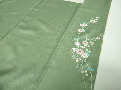 平和屋着物●訪問着　絞り　辻が花　暈し染め　金彩　正絹　逸品　DABD1428ps