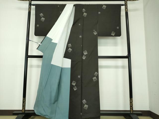 平和屋着物●本場大島紬　9マルキ　地空　舞花文　正絹　逸品　DABD1432ps