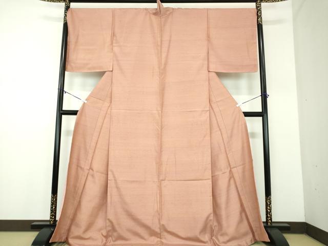 平和屋着物●紅花紬　米沢　霞文　正絹　逸品　未使用　DABD1437ps