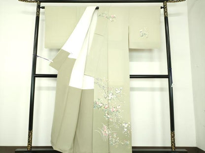 平和屋着物●訪問着　友禅　作家物　枝垂れ桜　暈し染め　正絹　逸品　DABD1440ps