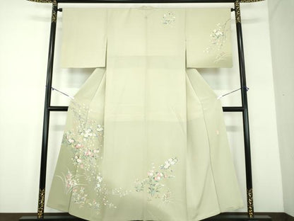 平和屋着物●訪問着　友禅　作家物　枝垂れ桜　暈し染め　正絹　逸品　DABD1440ps