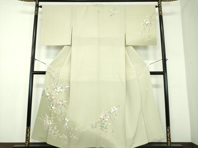 平和屋着物●訪問着　友禅　作家物　枝垂れ桜　暈し染め　正絹　逸品　DABD1440ps