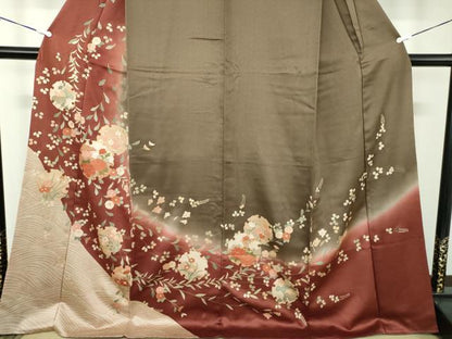 平和屋着物●訪問着　駒刺繍　雪輪花文　暈し染め　金彩　正絹　逸品　未使用　DABD1442ps
