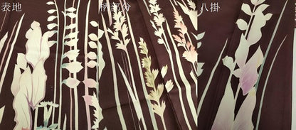 平和屋着物●訪問着　作家物　刺繍　草花文　金糸　正絹　逸品　DABD1443ps