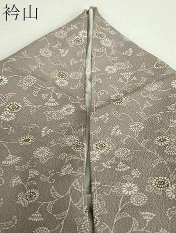 平和屋着物●上質な小紋　草花文　鬼しぼ縮緬　正絹　逸品　DABD1447ps