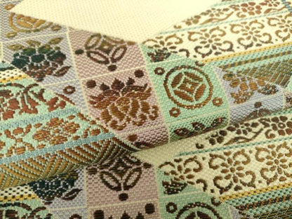 平和屋着物●本場筑前博多織 八寸名古屋帯 名物裂花間道 正絹 逸品 DABD1471ps