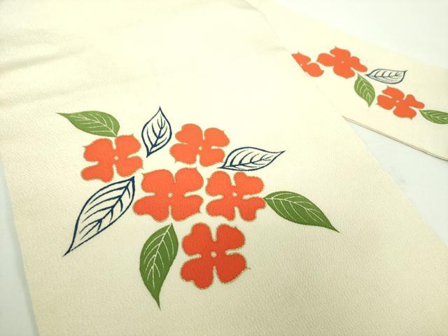 平和屋着物●銀座　志ま亀　九寸名古屋帯　草花文　鬼しぼ縮緬　金彩　たとう紙付き　正絹　逸品　DABD1485ps