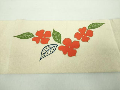 平和屋着物●銀座　志ま亀　九寸名古屋帯　草花文　鬼しぼ縮緬　金彩　たとう紙付き　正絹　逸品　DABD1485ps