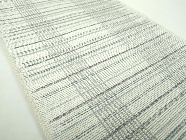 平和屋着物●本場筑前博多織 八寸名古屋帯 変わり間道 正絹 逸品 DABD1494ps