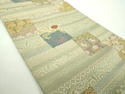 平和屋着物●つけ帯　唐織　名物裂　金糸　正絹　逸品　DABD1512ps