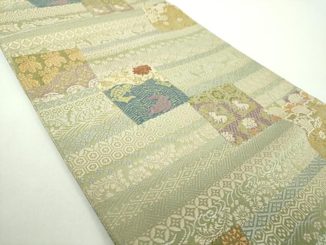 平和屋着物●つけ帯　唐織　名物裂　金糸　正絹　逸品　DABD1512ps
