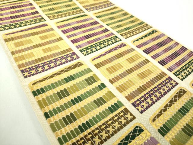 平和屋着物●六通柄　本袋帯　唐織　鎧脅し　金糸　正絹　逸品　DABD1516ps