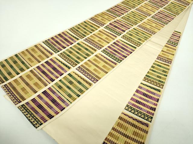 平和屋着物●六通柄　本袋帯　唐織　鎧脅し　金糸　正絹　逸品　DABD1516ps