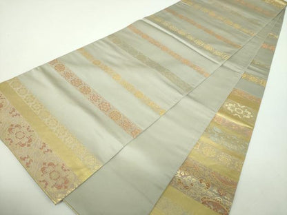 平和屋着物▼西陣織　陰山織物謹製　箔屋清兵衛　六通柄袋帯　明日香間道　本金箔　正絹　逸品　DABD1545ps
