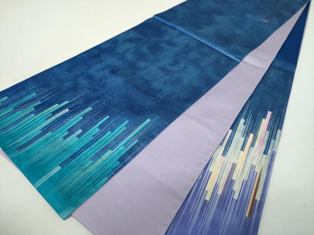 平和屋着物●太鼓柄袋帯　作家物　駒刺繍　変わり間道　銀糸　引箔　正絹　逸品　DABD1547ps