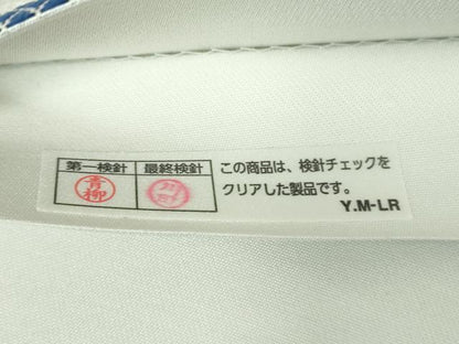 平和屋着物●六通柄袋帯　藍染　間道　丸文　正絹　逸品　未使用　DABD1550ps