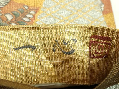 平和屋着物●西洞院辻が花　大脇一心　六通柄袋帯　辻が花　金銀糸　正絹　逸品　DABD1551ps