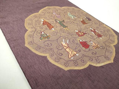 平和屋着物●六通柄　本袋帯　譚来住綢絲　金糸　正絹　逸品　DABD1560ps