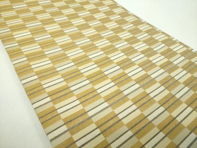 平和屋着物●両面　全通柄袋帯　本場大島紬　変わり市松　証紙付き　正絹　逸品　DABD1562ps