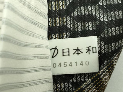 平和屋着物●両面　太鼓柄袋帯　手描き　枝花文　金銀彩　正絹　逸品　DABD1566ps