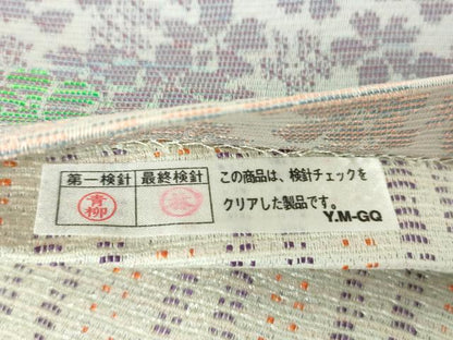 平和屋着物●両面　全通柄袋帯　輪奈織　横段舞桜　正絹　逸品　DABD1573ps