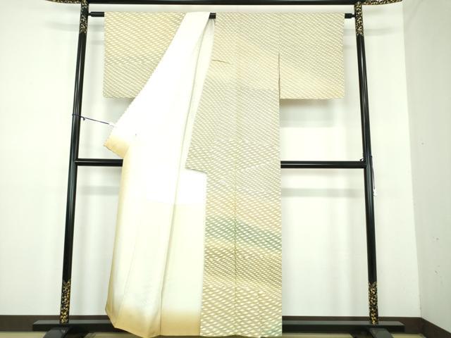平和屋着物●日本工芸会正会員　型絵染作家　伊砂久二雄　訪問着　霞文　小田急百貨店扱い　正絹　逸品　DABD1575ps