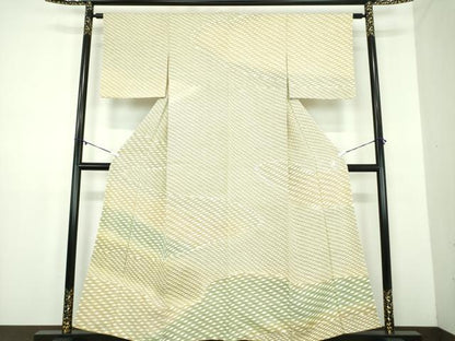 平和屋着物●日本工芸会正会員　型絵染作家　伊砂久二雄　訪問着　霞文　小田急百貨店扱い　正絹　逸品　DABD1575ps