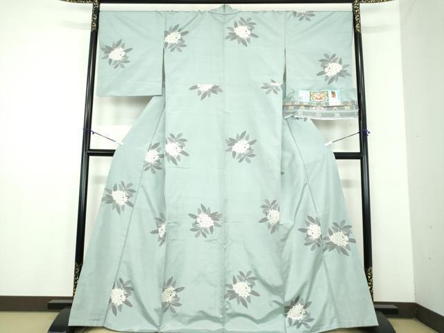 平和屋着物●本場大島紬　9マルキ　総絣　草花文　松屋扱い　中川織物特製　証紙付き　正絹　逸品　DABD1576ps