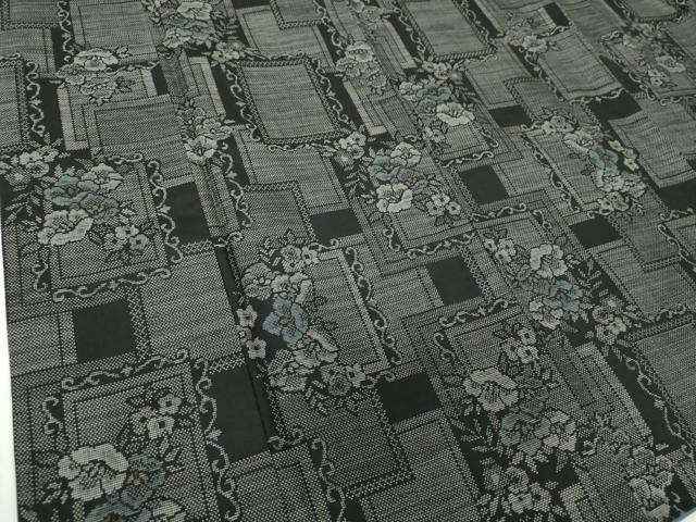平和屋着物●本場大島紬　9マルキ　草花文　正絹　逸品　DABD1578ps