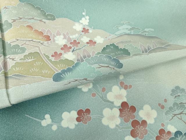 平和屋着物●訪問着　友禅　作家物　風景花文　暈し染め　正絹　逸品　DABD1579ps