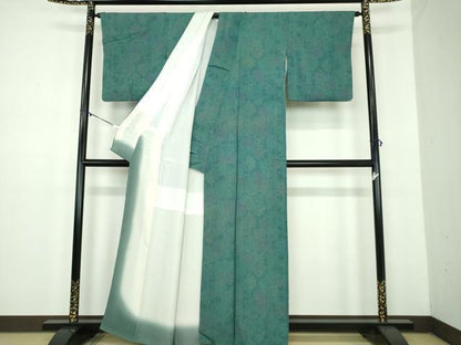 平和屋着物●重要無形文化財・伊勢手彫型本染・細合俊男　江戸小紋　乱菊　正絹　逸品　DABD1583ps