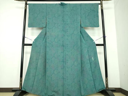 平和屋着物●重要無形文化財・伊勢手彫型本染・細合俊男　江戸小紋　乱菊　正絹　逸品　DABD1583ps