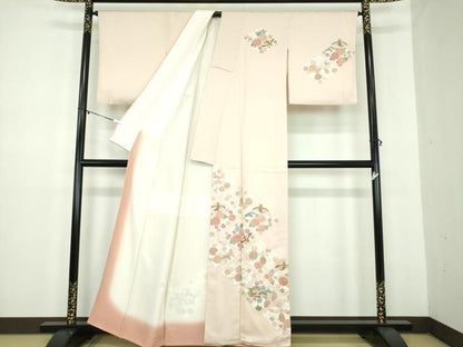 平和屋着物●訪問着　駒刺繍　鳳凰花菱文　金彩　正絹　逸品　DABD1584ps