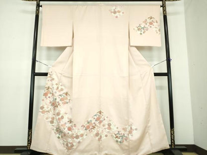 平和屋着物●訪問着　駒刺繍　鳳凰花菱文　金彩　正絹　逸品　DABD1584ps