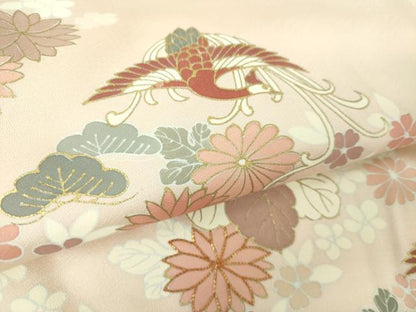 平和屋着物●訪問着　駒刺繍　鳳凰花菱文　金彩　正絹　逸品　DABD1584ps