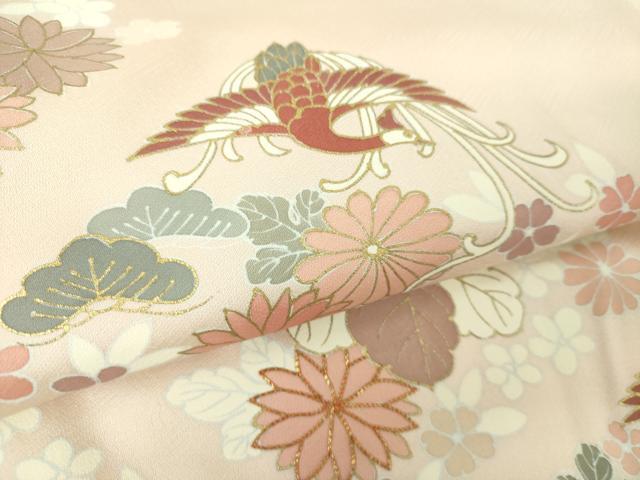 平和屋着物●訪問着　駒刺繍　鳳凰花菱文　金彩　正絹　逸品　DABD1584ps
