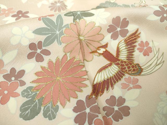 平和屋着物●訪問着　駒刺繍　鳳凰花菱文　金彩　正絹　逸品　DABD1584ps