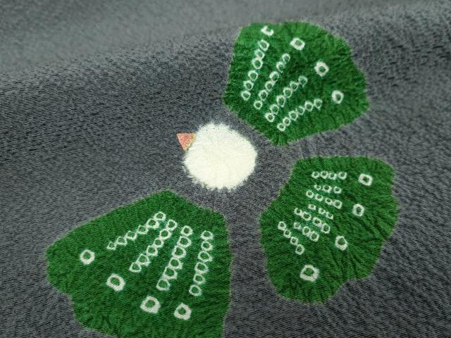 平和屋着物●上質な小紋　絞り　福良雀　金彩　正絹　逸品　DABD1586ps