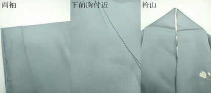 平和屋着物●訪問着　友禅　作家物　手描き　子猫　枝花文　暈し染め　正絹　逸品　DABD1589ps