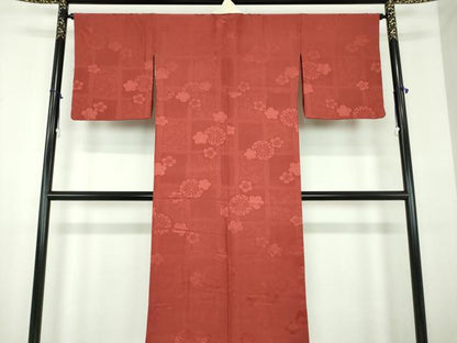 平和屋着物●上質な長襦袢　袷　源氏車梅地紋　やまと誂製　正絹　逸品　DABD1591ps