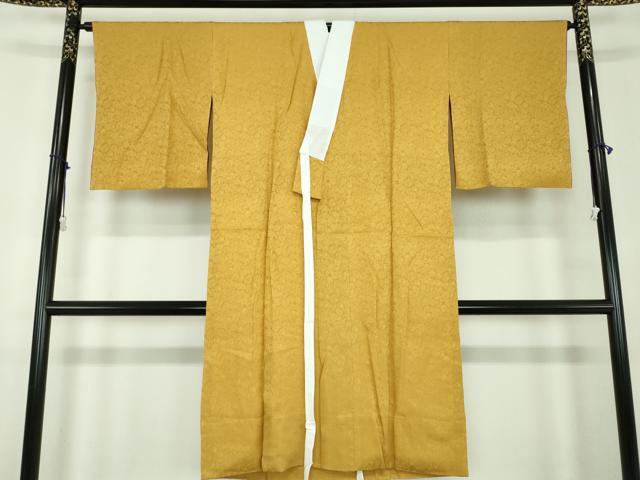 平和屋着物●上質な長襦袢　袷　手毬地紋　金色　正絹　逸品　DABD1593ps